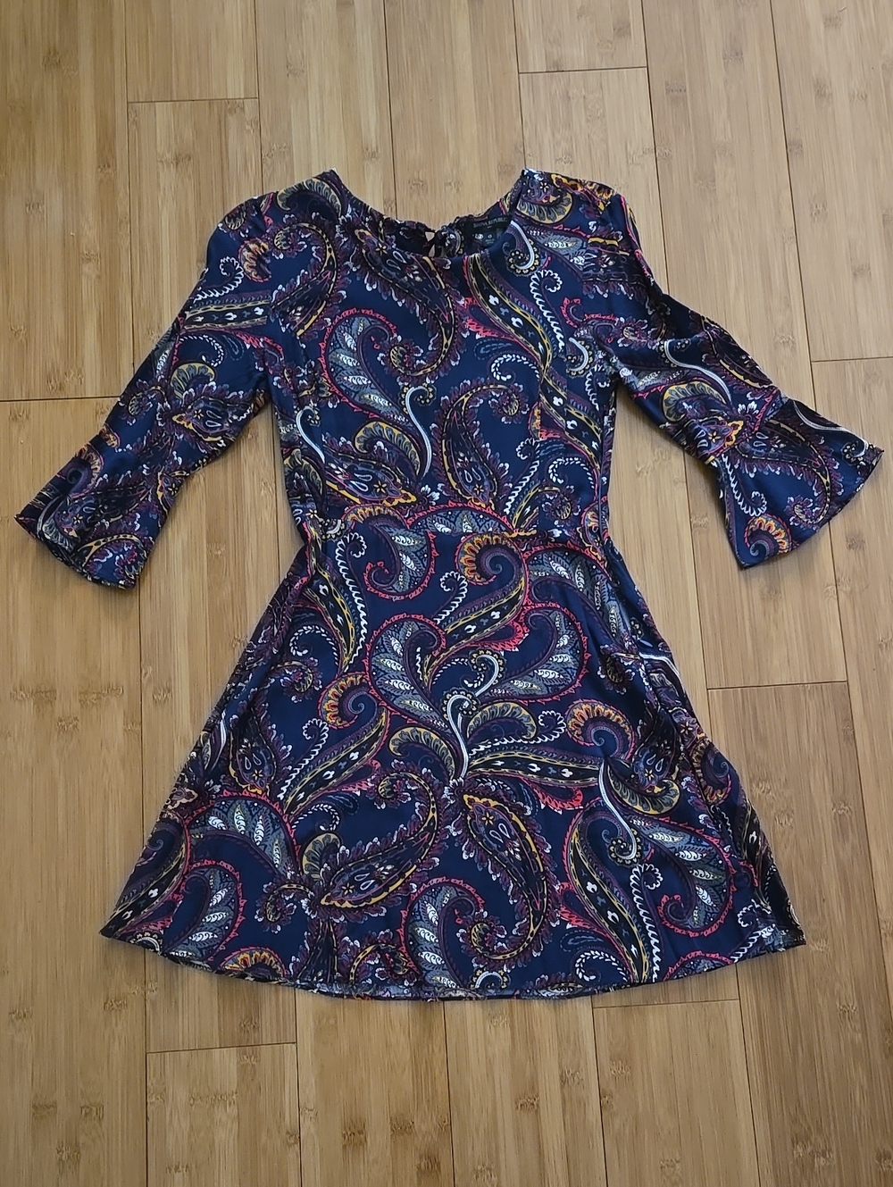 Banana Republic Navy Paisley Fit & Flare Dress - 0